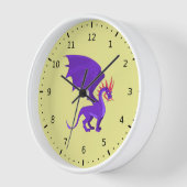 Horloge Caricature de dragon violet (Angle)