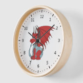 Horloge Caricature Dragon Rouge (Angle)