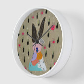 Horloge Carotte et lapin Rose (Angle)