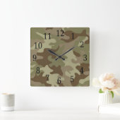 Horloge Carré Camouflage (Maison)