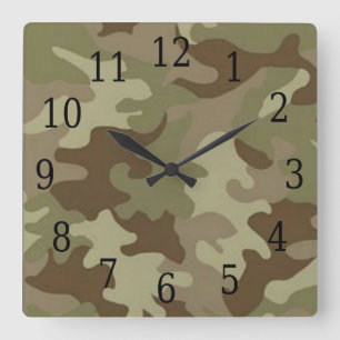 Horloge Carré Camouflage