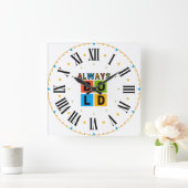 Horloge Carré couleur toujours en gras (Maison)