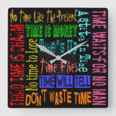 Horloge carré de l'heure de la couleur vive (Recto)