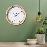 Horloge Carré de Motif géométrique moderne coloré<br><div class="desc">Colorful modern Geometric Pattern Wall Clock feesta colorl pour la géometric moderne. Designed by Evco Studio www.zazzle.com/store/evcostudio</div>