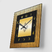 Horloge Carré de style Gold et Black Deco (Angle)