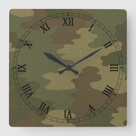 Horloge Carré des chiffres romains du camouflage f (Recto)