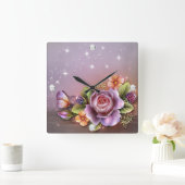 Horloge Carré Diamond Girl (Maison)