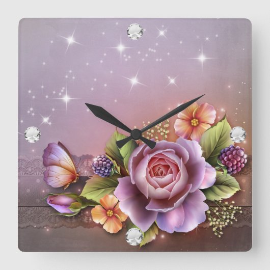 Horloge Carré Diamond Girl (Recto)