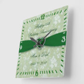 Horloge Carré du 55e anniversaire du Mariage Bold (Angle)