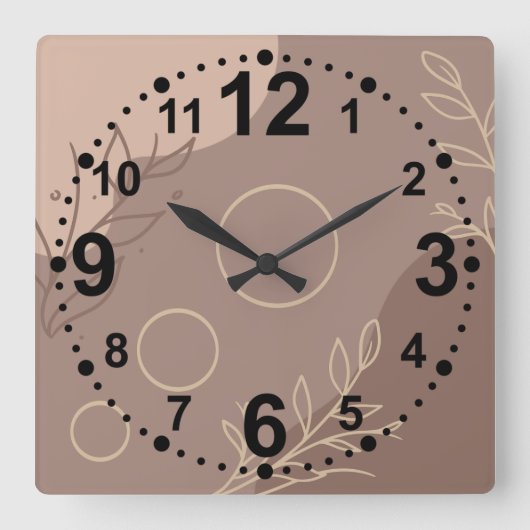 Horloge Carré minimaliste moderne (Recto)