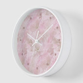 Horloge Carré Motif chic Pastel Rose Agate (Angle)