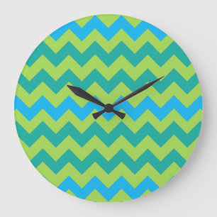 Horloge carré ou ronde, Lunes Bleues Chevrons