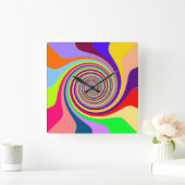 Horloge Carré Pastel Swirl (Maison)
