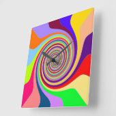 Horloge Carré Pastel Swirl (Angle)
