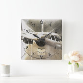 Horloge Carré rétros de l'avion antique (Maison)