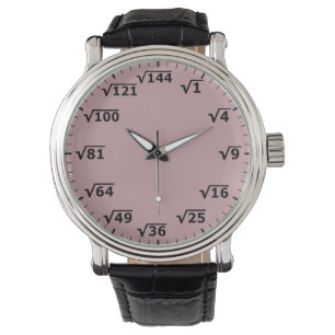 Horloge Carré rose poussiéreuse - Montre poignet m