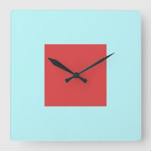 Horloge Carré rouge Acrylique