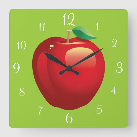 Horloge Carré rouge Apple (Recto)
