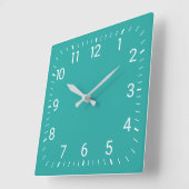 Horloge Carré Turquoise (Angle)