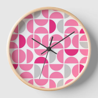 Horloge Carreaux rose Du Milieu Du Siècle