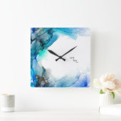 HORLOGE CARRÉE アルコールインク-抽象絵画 (Maison)