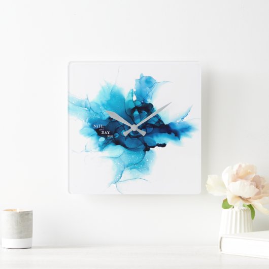 HORLOGE CARRÉE アルコールインク-抽象絵画- (Maison)