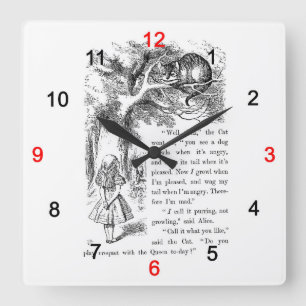 Horloge Carrée "不 思 の’air 議’国’air の’air brut,02,ア’air huppé.