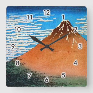 Horloge Carrée 凱 風 晴 快 (赤 士 富, Mont Rouge  Fuji, Hokusai, Ukiyo-e