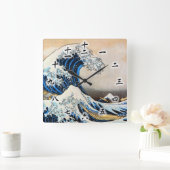 Horloge Carrée 神奈川沖浪裏, grande vague de 北斎, Hokusai, Ukiyo-e (Maison)