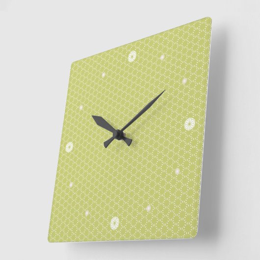 HORLOGE CARRÉE 麻の葉文様による壁時計 (Angle)