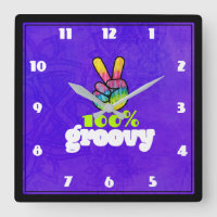 100% Groovy Rainbow Hand Peace Sign
