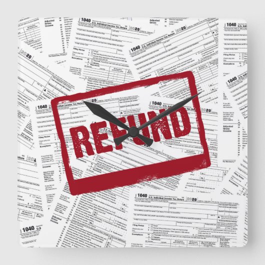 Horloge Carrée 1040 Formulaires fiscaux pour 2020 (Recto)