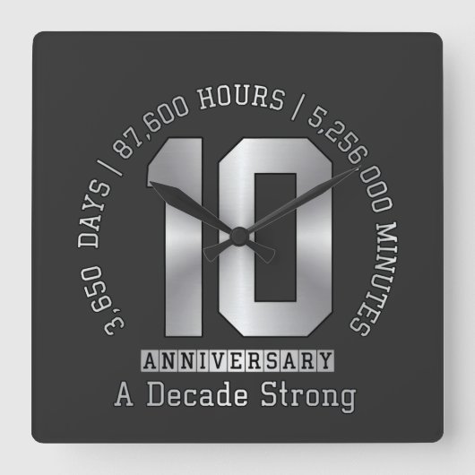 Horloge Carrée 10 Year Anniversary Milestone - A Decade Strong  (Recto)