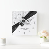 Horloge Carrée 10e anniversaire Onyx et Mariage blanc Keepsaké (Maison)