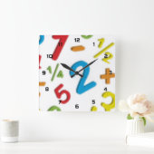 Horloge Carrée 123 maths (Maison)