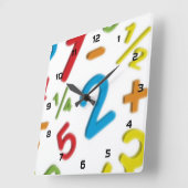 Horloge Carrée 123 maths (Angle)