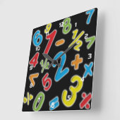 Horloge Carrée 123 Nombres Mathématiques (Angle)