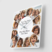 Horloge Carrée 12 Grille minimale photo avec Mur Carré texte simp (Angle)