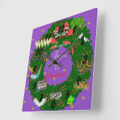 Horloge Carrée 12 Jours de Noël Thème de Noël (Angle)