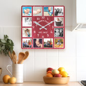 Horloge Carrée 12 Photo collage