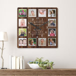 Horloge Carrée 12 Photo Collage Petits-enfants Citation Palette B<br><div class="desc">Photo collage horloge avec une citation de petits-enfants sentimentaux - "Les petits-enfants occupent une place dans nos coeurs que nous n'avons jamais su vide." Personnalisez avec des photos et des noms de petits-enfants pour en faire un cadeau mémorable pour les grands-parents.</div>