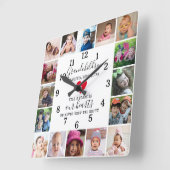 Horloge Carrée 16 Photo Collage Frame Grandchildren (Angle)