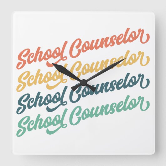 Horloge Carrée 1/2- Retour À L'École Vintage Conseiller (Recto)