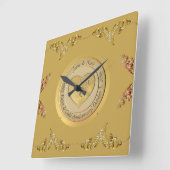 Horloge Carrée 1st Gold Wedding Anniversary (Angle)