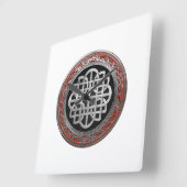 Horloge Carrée [200] Croix du noeud d'argent celtique sacré (Angle)