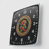 Horloge Carrée [200] Dragons rouges et jaune (Angle)