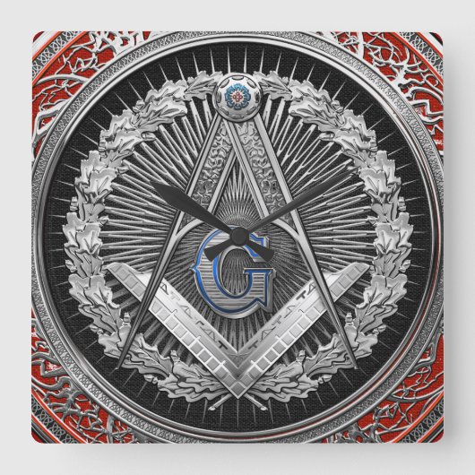 Horloge Carrée [200] Master Mason - Silver Square & Compass (Recto)