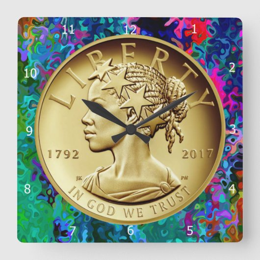 HORLOGE CARRÉE 2017 GOLD LADY LIBERTY COIN (Recto)