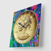 HORLOGE CARRÉE 2017 GOLD LADY LIBERTY COIN (Angle)