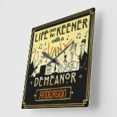 Horloge Carrée 20 s Retro Art Deco Sunny Demeanor Custom (Angle)